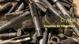  Presentation with hand tools - Beautiful theme featuring old-vintage-hand-tools-drills backdrop and a tawny brown colored foreground