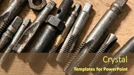  Presentation with hand tools - Theme having old-vintage-hand-tools-drills background and a tawny brown colored foreground