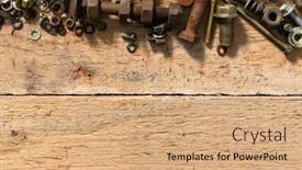  Presentation with hand tools - Cool new PPT theme with old-vintage-hand-tools-set backdrop and a coral colored foreground