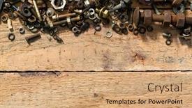  Presentation with hand tools - Cool new PPT layouts with old-vintage-hand-tools-set backdrop and a coral colored foreground