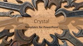  Presentation with hand tools - PPT layouts with old-vintage-hand-tools-set background and a coral colored foreground