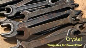  Presentation with hand tools - Beautiful PPT layouts featuring old-vintage-hand-tools-set backdrop and a tawny brown colored foreground