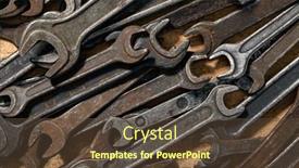  Presentation with hand tools - PPT theme featuring old-vintage-hand-tools-set background and a tawny brown colored foreground