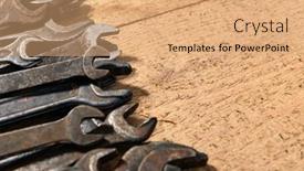  Presentation with hand tools - Slide deck featuring old-vintage-hand-tools-set background and a coral colored foreground