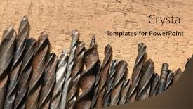  Presentation with hand tools - Colorful presentation theme enhanced with old-vintage-hand-tools-set backdrop and a coral colored foreground