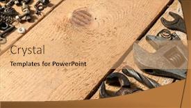  Presentation with diy - Colorful presentation design enhanced with old-vintage-household-bolts-nuts backdrop and a coral colored foreground