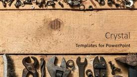  Presentation with hand tools - Slides consisting of old-vintage-household-hand-tools background and a coral colored foreground