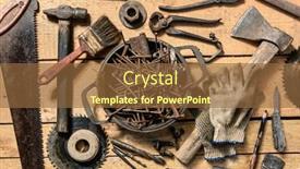  Presentation with diy - Audience pleasing slides consisting of old-vintage-household-hand-tools backdrop and a tawny brown colored foreground