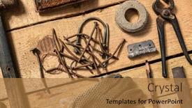  Presentation with diy - Audience pleasing slide deck consisting of old-vintage-household-hand-tools backdrop and a coral colored foreground