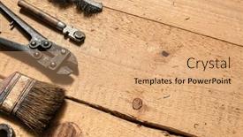  Presentation with hand tools - PPT layouts having old-vintage-household-hand-tools background and a coral colored foreground