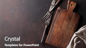  Presentation with kitchen utensils - Cool new presentation theme with old vintage kitchen utensils fork backdrop and a dark gray colored foreground