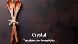  Presentation with kitchen utensils - Amazing PPT layouts having old vintage kitchen utensils top backdrop and a wine colored foreground