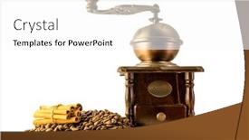  Presentation with vintage - Beautiful presentation theme featuring old-vintage-manual-coffee-grinder backdrop and a white colored foreground