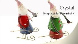  Presentation with santa sleigh - Presentation theme having old-vintage-metal-santa-claus background and a white colored foreground