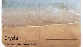  Presentation with old style vintage postcard - Theme consisting of old vintage postcard with seascape background and a coral colored foreground