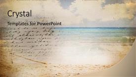  Presentation with postcard - Slide set with old vintage postcard background and a soft green colored foreground