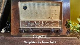  Presentation with vintage radio - Slide set enhanced with old vintage radio set background and a tawny brown colored foreground