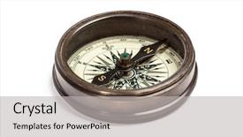  Presentation with vintage compass - Presentation with old vintage retro brass compass background and a light gray colored foreground