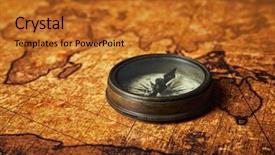  Presentation with ancient map - Presentation consisting of old vintage retro compass background and a gold colored foreground