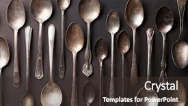  Presentation with spoon - Audience pleasing slides consisting of old vintage spoons on stone backdrop and a tawny brown colored foreground