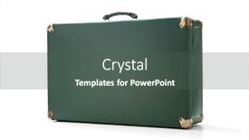  Presentation with suitcase - Colorful presentation design enhanced with old-vintage-suitcase-on-white backdrop and a dark gray colored foreground