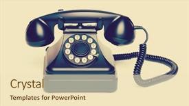  Presentation with old telephone - PPT layouts with old vintage telephone with filter background and a lemonade colored foreground