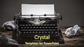  Presentation with vintage - Cool new theme with old vintage typewriter close-up backdrop and a tawny brown colored foreground