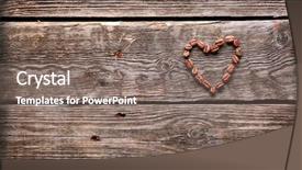  Presentation with love heart - PPT theme with old vintage wooden background background and a gray colored foreground