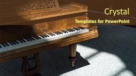  Presentation with piano - Beautiful slide deck featuring old vintage wooden carved piano backdrop and a tawny brown colored foreground