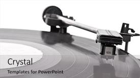  Presentation with vinyl - Presentation theme enhanced with oldies - old vinyl player background and a light gray colored foreground