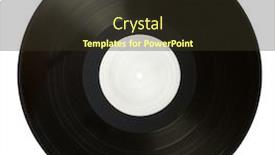  Presentation with vinyl record - Presentation theme featuring old vinyl record isolated on white background with clipping path background and a tawny brown colored foreground