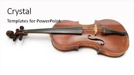  Presentation with old white antique frame - Audience pleasing theme consisting of old violin isolated on white backdrop and a white colored foreground