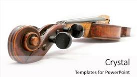  Presentation with old - Cool new slides with old violin isolated on white backdrop and a white colored foreground