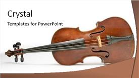  Presentation with old photographs black and white - Slide deck consisting of old violin isolated on white background and a white colored foreground