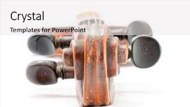  Presentation with old photographs black and white - PPT theme with old violin isolated on white background and a white colored foreground