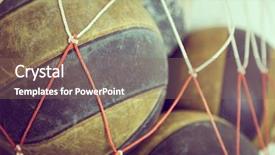  Presentation with volleyball - Theme with old volleyball filtered image processed background and a violet colored foreground