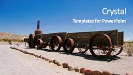  Presentation with death - Presentation theme consisting of car show classic retro vintage - old wagon in the death background and a teal colored foreground