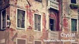  Presentation with old map aged world vintage - PPT theme with old wall background vintage building background and a coral colored foreground