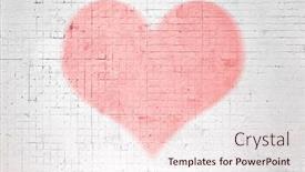  Presentation with valentines - PPT theme featuring old-wall-graffiti-heart-valentines background and a lemonade colored foreground