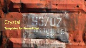  Presentation with old car - PPT theme enhanced with old-wall-of-a-freight background and a tawny brown colored foreground