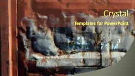  Presentation with old car - Theme consisting of old-wall-of-a-freight background and a tawny brown colored foreground