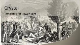  Presentation with battle - Theme consisting of old war - battle of volturnus near naples background and a light gray colored foreground