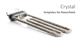  Presentation with machine - Theme having old-washing-machine-heater background and a white colored foreground