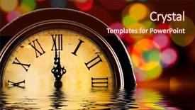  Presentation with old clock time antique - Cool new PPT theme with old watch - just before midnight antique clock backdrop and a  colored foreground