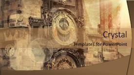  Presentation with world travel - Cool new presentation design with old watch - one of the famous popular backdrop and a coral colored foreground