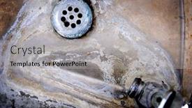  Presentation with drain - Presentation theme consisting of old-weathered-and-stained-drain background and a light gray colored foreground