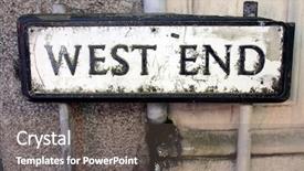  Presentation with old west - Colorful presentation design enhanced with old west end street sign backdrop and a gray colored foreground