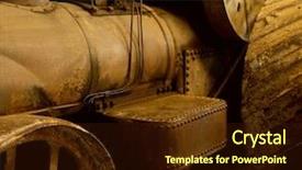  Presentation with steam train - Theme having old western - antique steam train background and a wine colored foreground