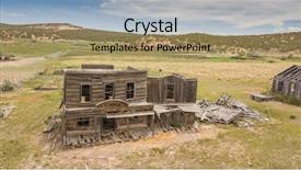  Presentation with western - Slide deck with old western buildings - gunsmoke movie set in southern background and a coral colored foreground