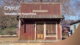  Presentation with ranch - PPT theme enhanced with old western buildings - historic paramount ranch now part background and a violet colored foreground